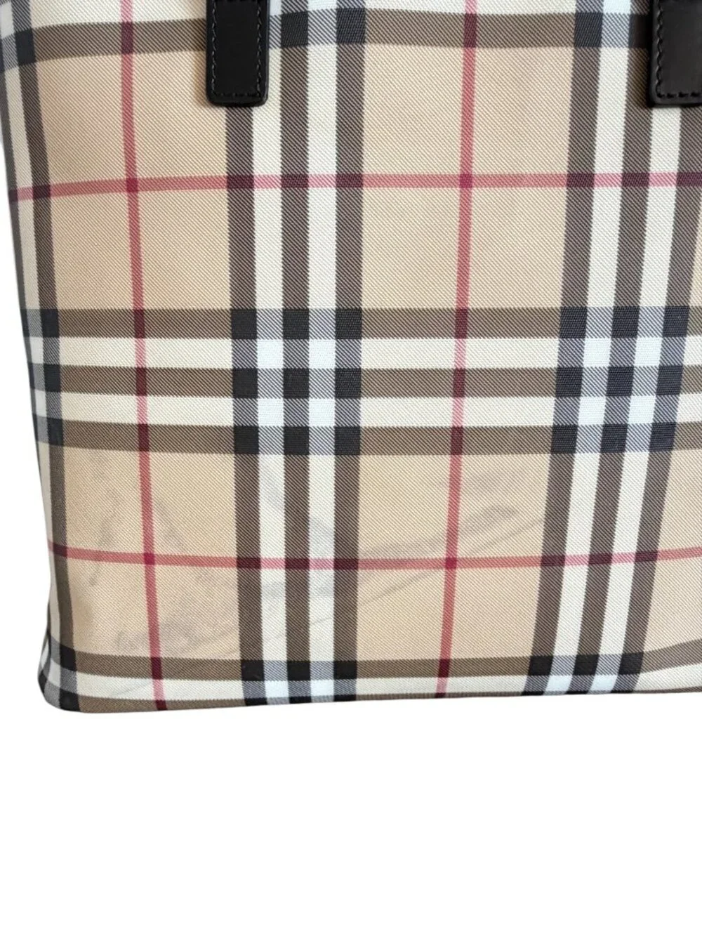 Burberry Nova Check Coated Canvas Tote Bag & Thomas Bear Bag Charm Keychain